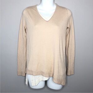 KOKUN Bamboo Cashmere Asymmetrical V-neck Sweater